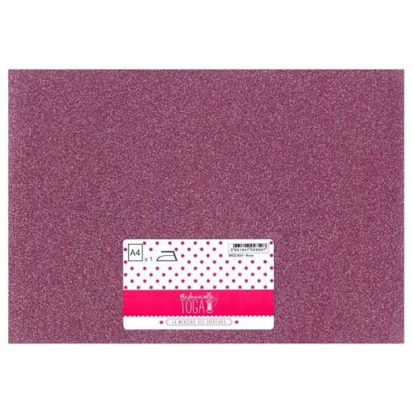 TOGA Glitter silitettävä vaaleanpunainen A4 Rosa