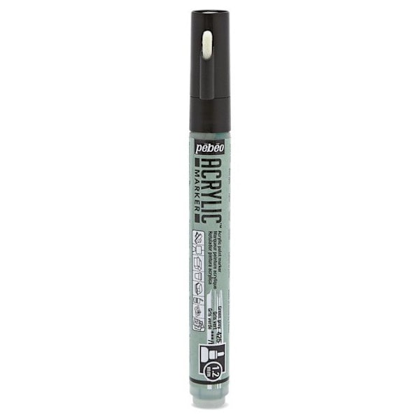 Akrüylimarkerit - Pébéo - Akrüylimarker - Ohut kärki 1,2 mm - Harmaa - Vihreä Grågrön