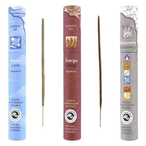 Ayurvedisk røgelsesæt - energi, kærlighed, opdagelse