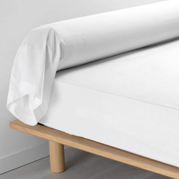 Sengelag - Hvid - 85x185 cm - Perkal af bomuld - Blød berøring - OEKO-TEX kvalitet Vit