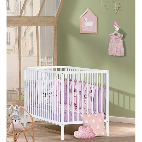 Vauvansänky - 120 x 60 cm - Babyprice First - Kaikki tangot - Valkoinen puu Vit
