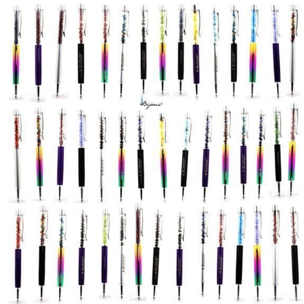 Mineral stylus - ABIJOUX - Labradorit - Sort - Genopladelig - Medium spids Vit