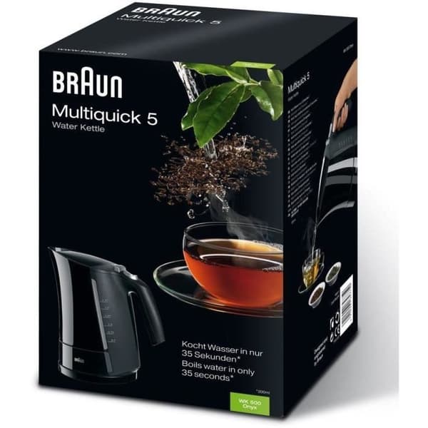 Elkedel BRAUN Multiquick 5 - 1,6 L - Sort - Hurtigkogende system