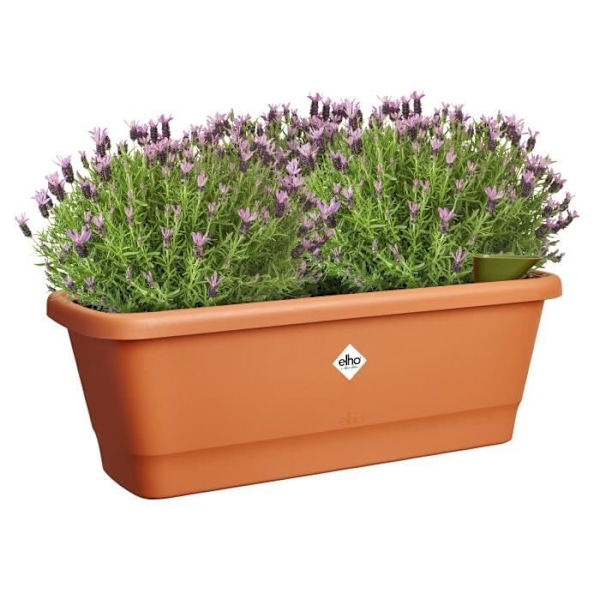 Elho Noa Balkon M - Brun - L 52 x B 20 x H 18 cm - Altan; udendørs - 100% genbrug Terrakotta