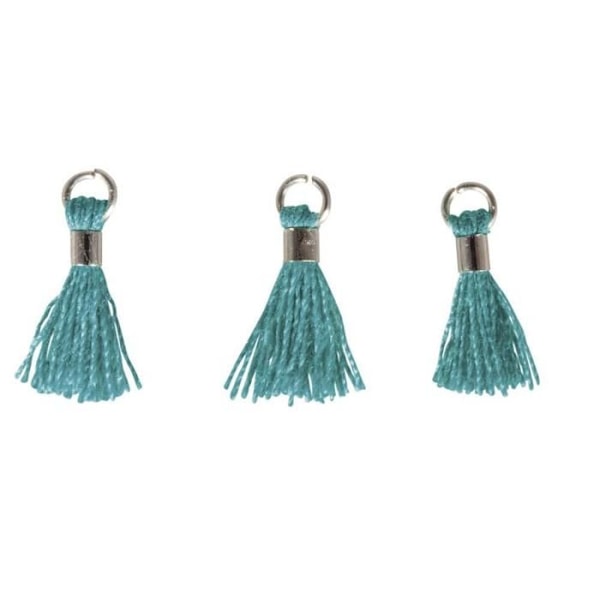 3 Mini pomponer med øje 15 mm - benzin Blå