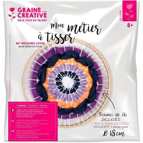 Pienet violetit pyöreät kangaspuut - Graines Creatives - Mixed