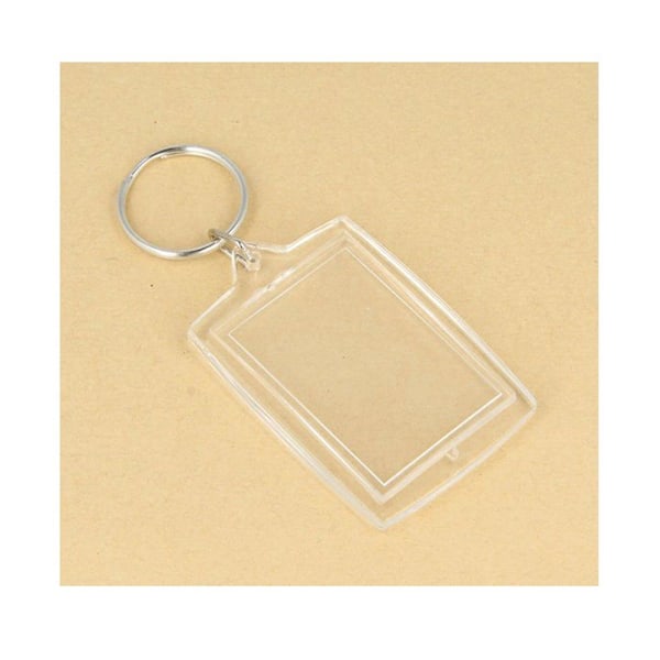 Läpinäkyvät avaimenperät suorakulmio 4 kpl 3 x 4,5 cm Färglös