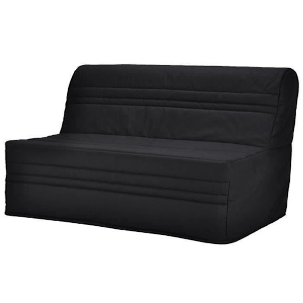 BZ JOE bänk - Svart tyg - 3 platser - L 143 x D 97 cm - Tillverkad i Frankrike Svart
