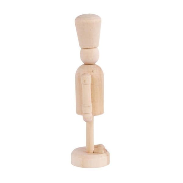 2 målarbara träbitar av nötknäckare 13 cm beige