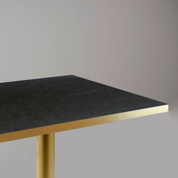 Bord 70 x 70 cm Rom bistro sort sten Svart