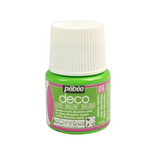 Akryylimaali - Pébéo - P.BO Déco - Keväänvihreä - 45ml - Kiiltävä Vårgrönt
