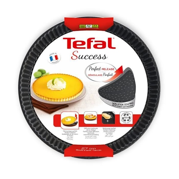 TEFAL Success Tårtform 24 cm, Non-stick beläggning, Tillverkad i Frankrike, Tobak J1608202 Tobak