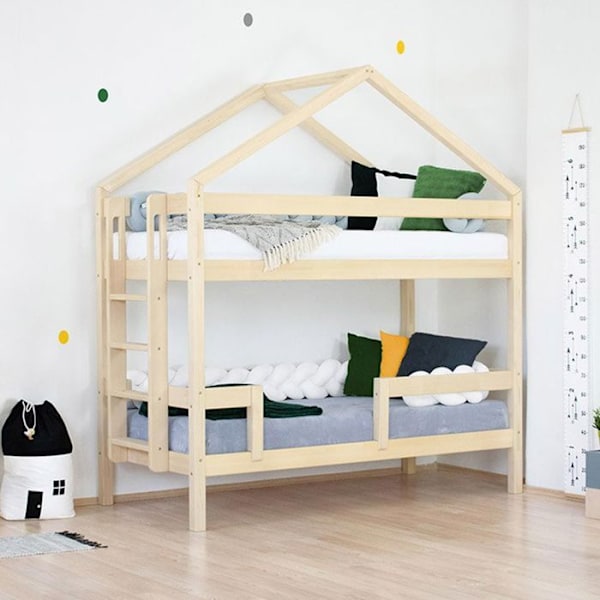 Köksängar - KILI - Massivt lackat trä - 90 x 200 cm - H : 227 cm - 2 platser Beige