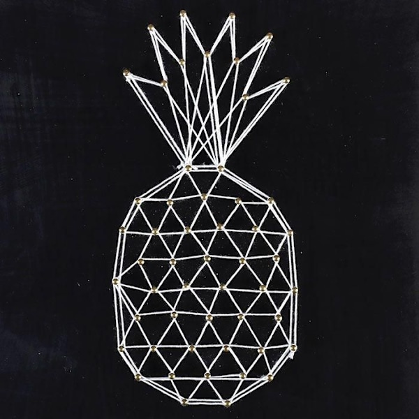 String Art Box - Blackboard Ananas tråd konst 22 x 22 cm Svart