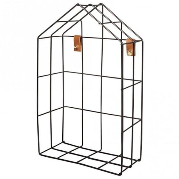 Hjemmelavet trådhylde 16 x 7 x 25 cm - Sort Svart