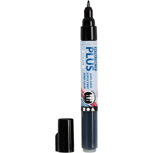 Filttusch - Plus Color - Sort - 14,5 cm - Spids 0,7 mm - 1 stk. Svart