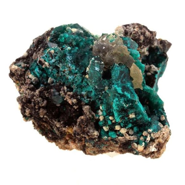 Sten og mineraler. Dioptase. 350,0 ct. Tantara-minen, Kambove, Katanga, Congo.