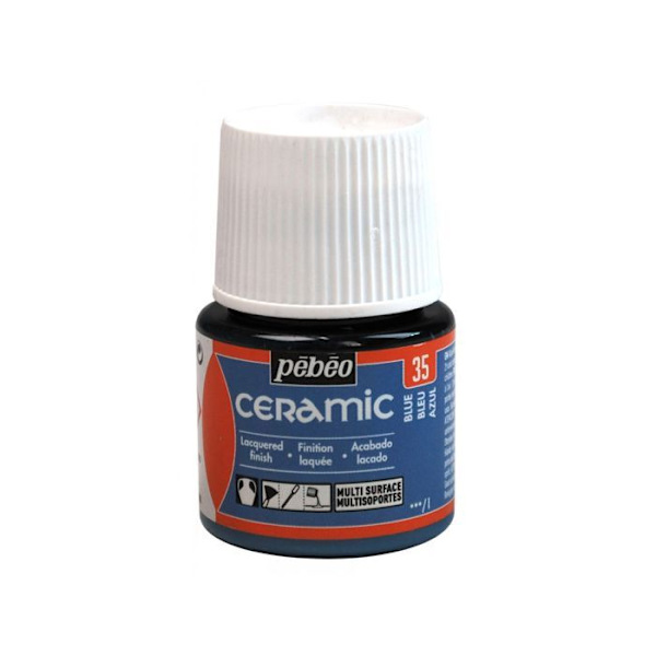 Maling - Pébéo - Keramik - Blå - 45ml - Blank Blå
