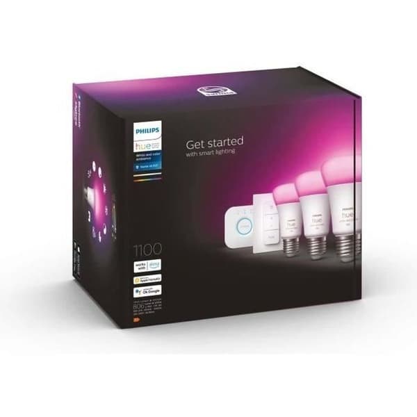PHILIPS Hue White & Color Ambiance - E27 x3 Starter Kit og Hue Remote