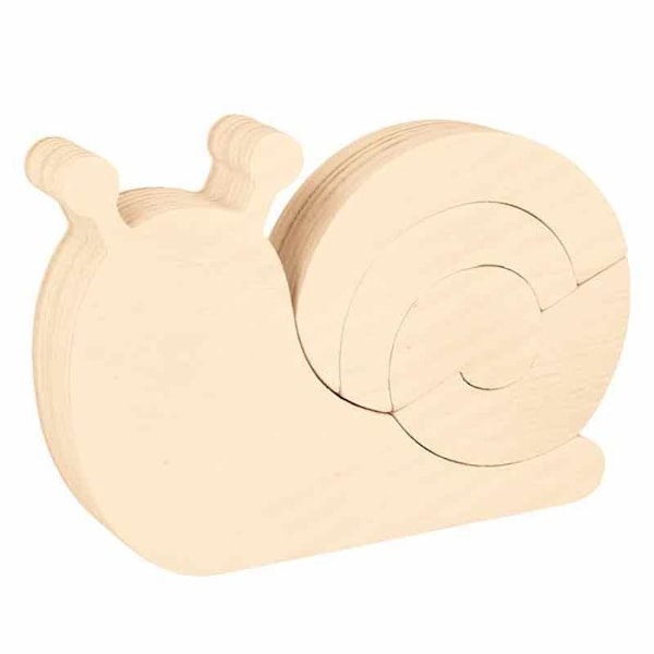 Snigelpussel i trä - 15 x 10,5 cm Beige