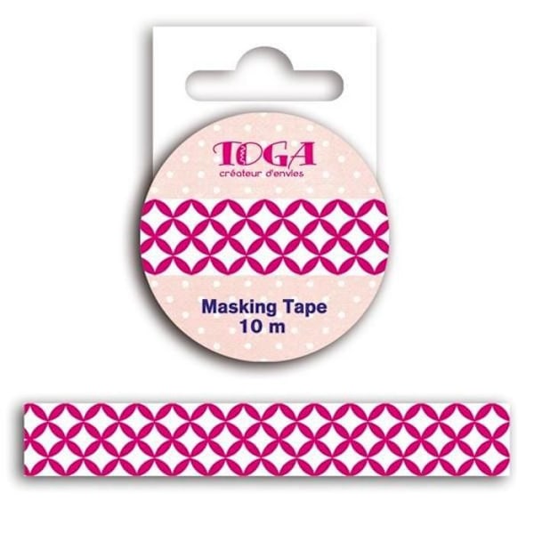 Maskingtape fuchsia og hvid 10 m Fuchsia och vitt