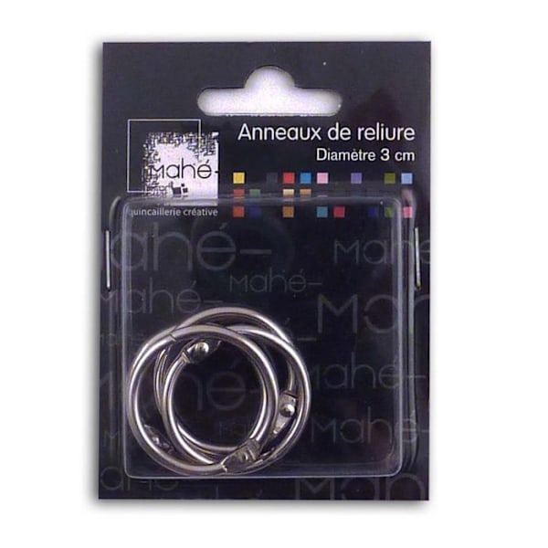 Binderinge - MAHÉ - 3 cm - Metal - Farve sølvgrå - Bredde 2 mm Silver
