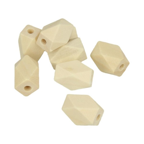 Perle puu Lucy monikulmio 10,6x15,8mm 8 kappaletta kastanj