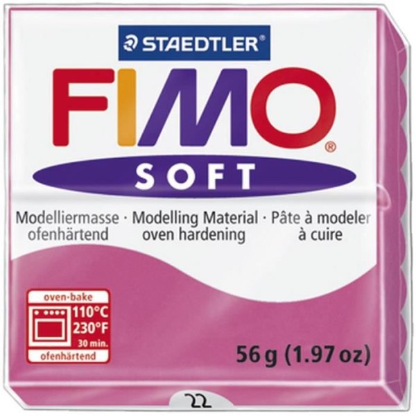 STAEDTLER Fimo Mjuk blockbakning modellera 56 g hallon