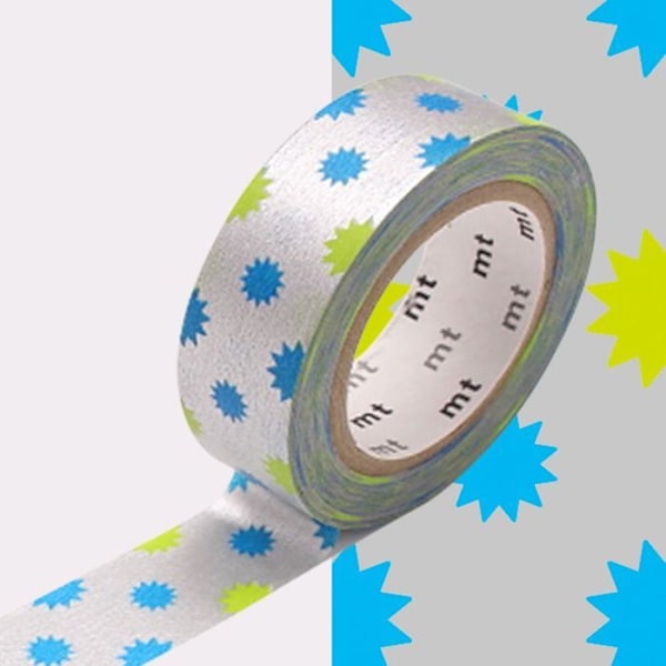 Maskeringstejp - MT - Silver solmönster - Repositionerbart lim - Washi papper - Blandat Pengar