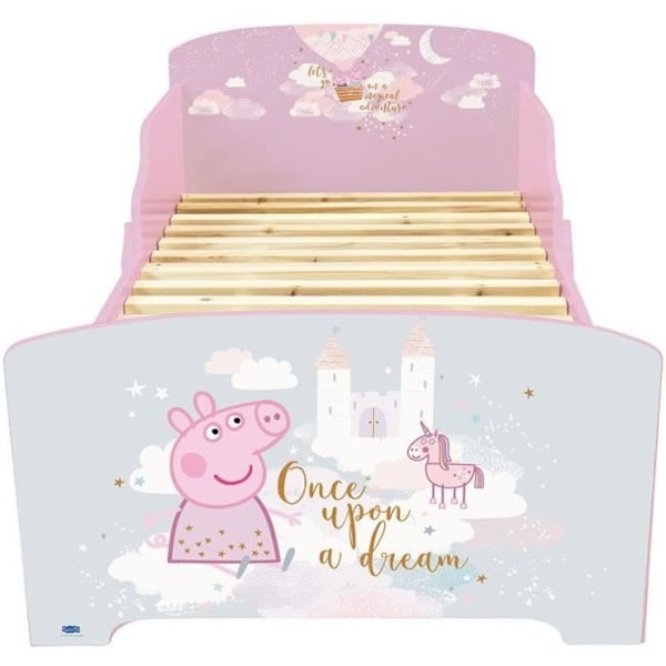 Sjov hus peppa pig drømmeseng med lamelbund 140 x 70 cm FLERFÄRG