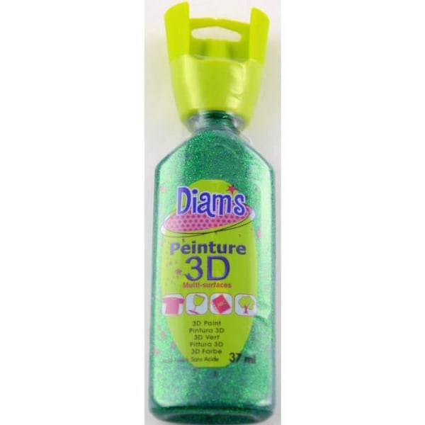 3D Maali - Diam's - Vihreä kimaltava - 37ml - Monimuotoinen - Relief-efekti