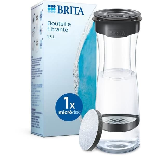 BRITA-suodatinpullo - Fill & Serve Harmaa - Kapasiteetti 1,3L - 1 MicroDisc-suodatin mukana Mörkgrå
