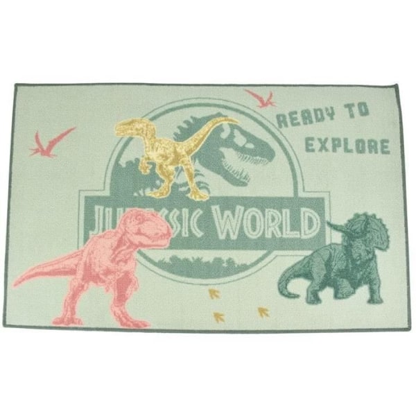 Dinosaur matta - FUN HOUSE - Jurassic World - 120x80 cm - Flerfärgad - Yttvättbar FLERFÄRG
