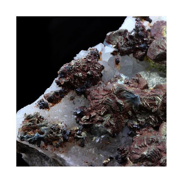 Sten og mineraler. Kvarts + Marcasit. 1530,0 øre. Antweiller, Eifel, Tyskland.