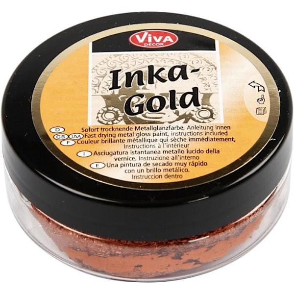 Krämig, glänsande metallisk färg - lätt att applicera på olika ytor som papper, trä, etc. ref 24219