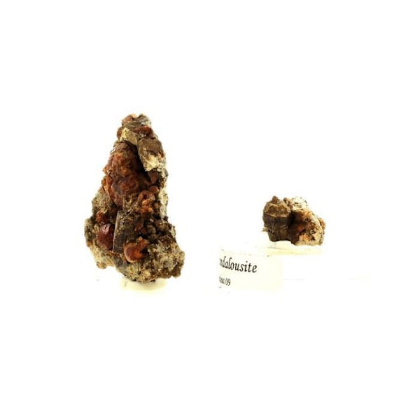 Sten og Mineraler - ABIJOUX - Granat grossular + Andalusit - 190 ct - Ægthedscertifikat Röd
