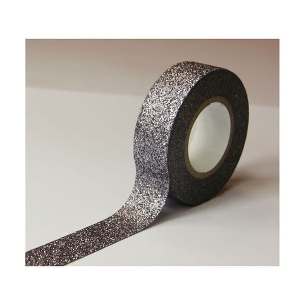 Maskebånd - Sølv - Glitter - Genplacerbart - 15 mm x 5 m Silver