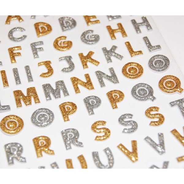 Tarrat - Tweeny - Aakkoset ja numerot - Kulta - Hopea - Foam & Glitter Guld silver