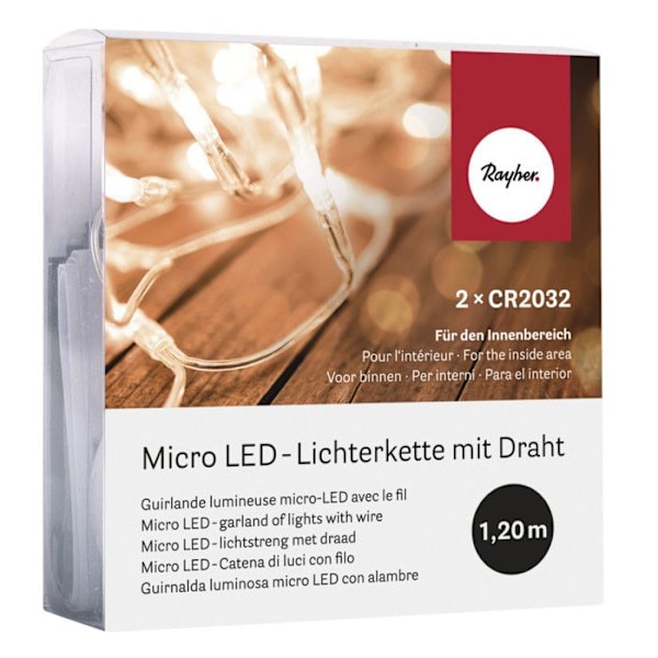 Lysende guirlande 10 mikrolamper 120cm