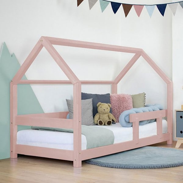 TRUSTY pastellinpunainen lasten sängyn kaide Rosa