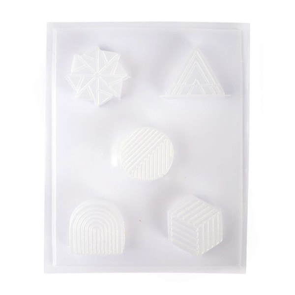 Form för fasta tvålar - Inte specificerat - 5 geometriska former - 1,5 x 29 x 23 cm - Noll avfall - DIY Transparent