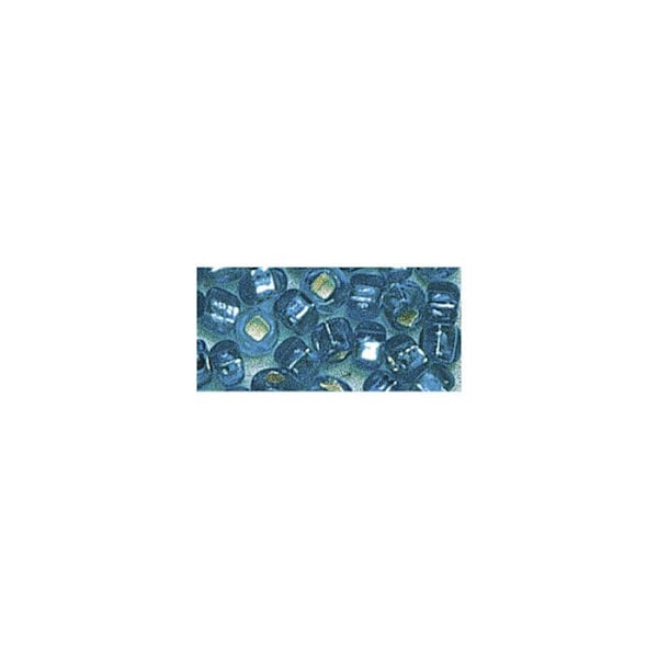Perle rocaille med silverdetaljer Turquoise Ø2,6mm 16 g Turkos