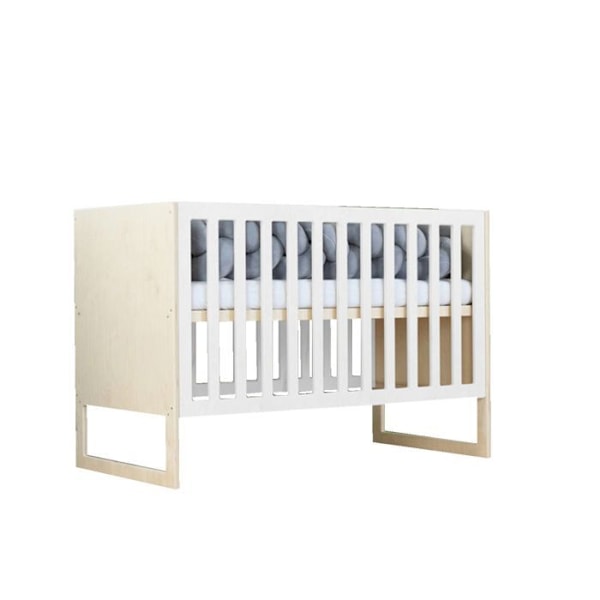 Seng baby CHRUPPY 60 x 120 cm lakeret og hvid Vit