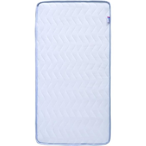 Luftkonditionerad madrass 70x140x10cm - Babymadrass - Luftkonditionerad - 1 sommarsida - 1 vintersida - Obehandlad - Tillverkad i Frankrike Vit