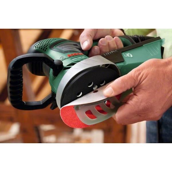 Bosch excentrisk slipmaskin med sladd - PEX 400 AE (350W, levereras med förvaringsväska, 1 pappersassistent, 1 G 80 slippapper) Grön