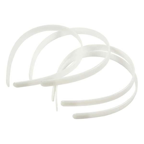 Plast diadem til at dekorere - Hvid - 13 mm - 5 stk Vit