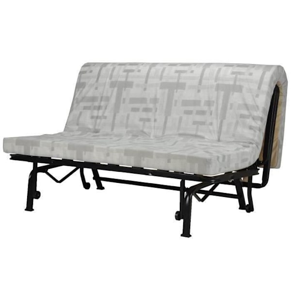 BZ JOE bänk - Svart tyg - 3 platser - L 143 x D 97 cm - Tillverkad i Frankrike Svart