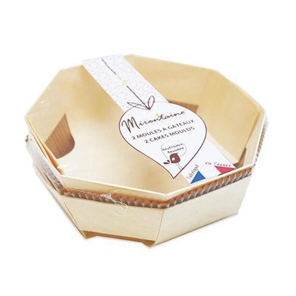 2 puukakkumuottia Ø 18 cm Beige