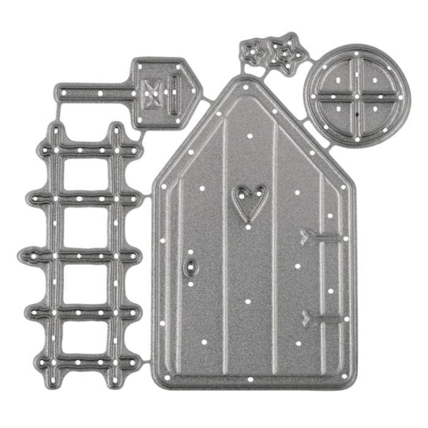 Skärform - Tomtehus - 7 x 7 cm - Grå - RAYHER - Vuxen - Blandat Grå