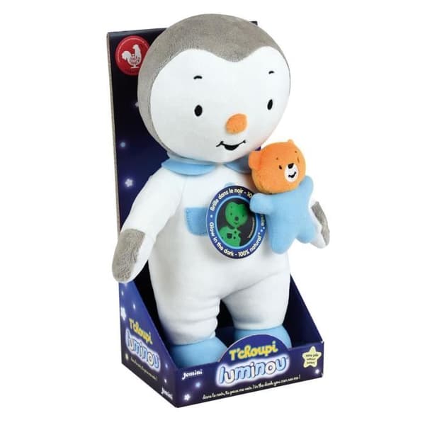 JEMINI Pehmo T'choupi Luminou 25cm Blått och grått